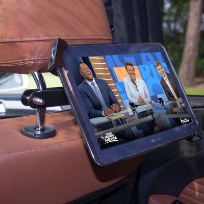 360 degree rotation car headrest bracket adjustable secure anti theft tablet car seat mount holder stand with lock for ipad